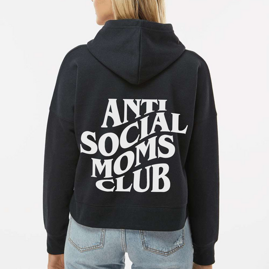Anti Social Moms Club Crop Hooded Sweatshirt